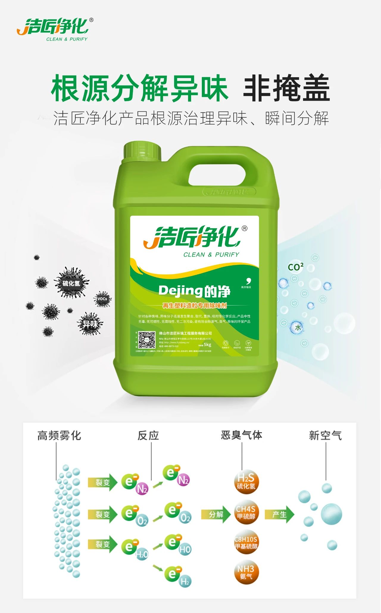 再生塑料造粒生產(chǎn)如何除臭？Dejing的凈除臭劑一站式解決方案！.jpg